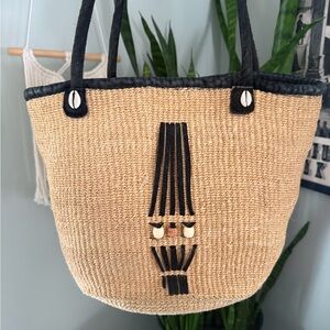 VTG Sisal Jute Market Tote Basket Bag Kiando Handwoven